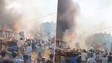 Ambernath Fire: अंबरनाथ येथील सर्कस ग्राऊंड परिसरतील झोपटपट्टीला आग, गॅस सिलिंडरचा स्फोट झाल्याने दुर्घटना (Watch Video)
